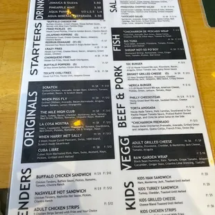 Front menu
