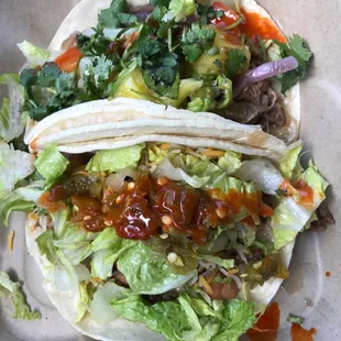 two tacos on a plate