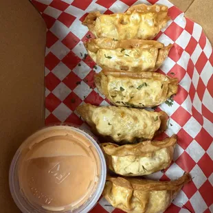 Chicken Potstickers  

6pcs, served with house made bang bang sauce for dipping