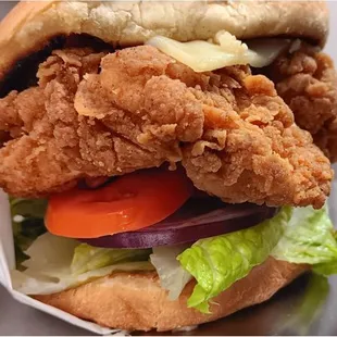 Crispy fried chicken sandwich