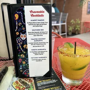 Drink menu spicy mango