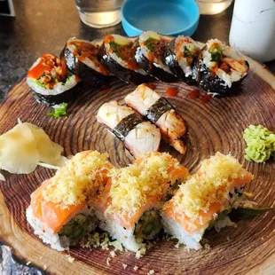 a plate of sushi