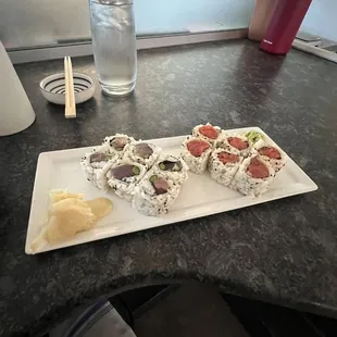 Two of my favorites screamer, spicy tuna rolls.