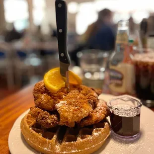Chicken and Waffles-----ridiculously good.