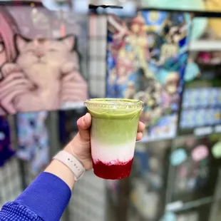 strawberry matcha latte