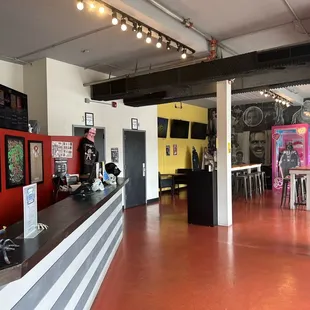 the inside of a motorcycle shop