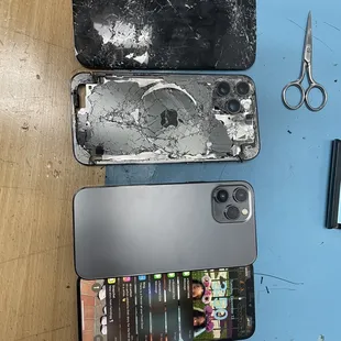 Full housing replacement on an iPhone 12 Pro Max. Along with a screen replacement.