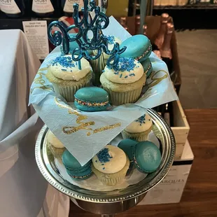 Cupcake and macarons from bakeshop down the street!