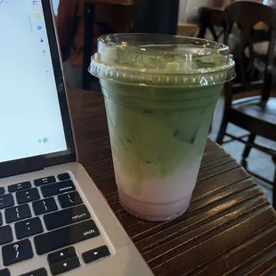 strawberry iced matcha