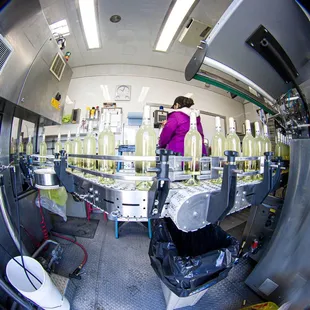 Up close and personal with the bottling line