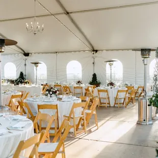 tables set for a wedding reception