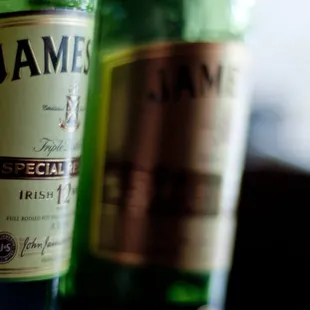two bottles of jameson