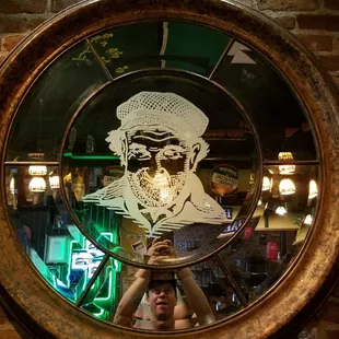 a man holding a tray