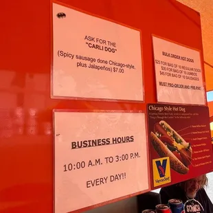 business hours on display