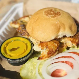 Grilled Chicken Sandwich with house-made Honey Mustard sauce