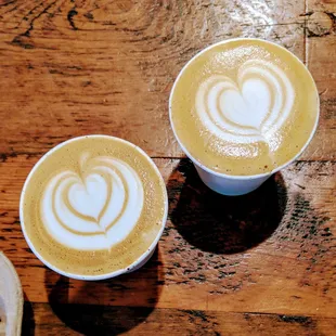 Two cappuccinos