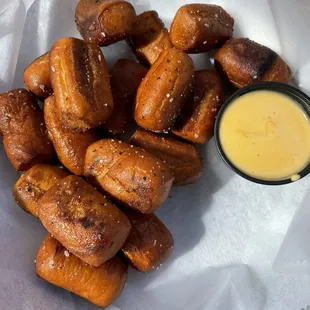 Pretzel bites. Billowy!