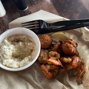 Fried shrimp.