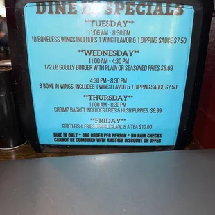 Lunch specials