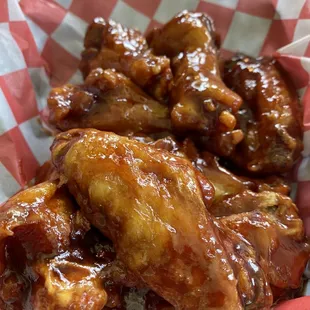 chicken wings in a basket