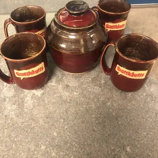 Custom canister coffee mug set made by Clayworks