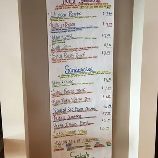 Wall menu. :)