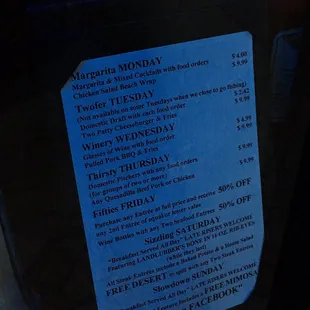menu