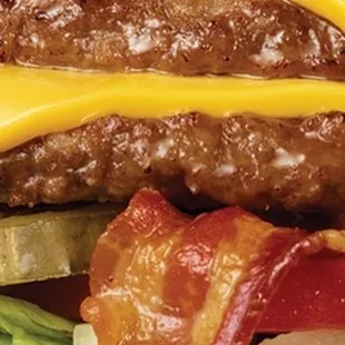 Two Going Vertical 1/4 Pounders our Double Bacon Cheeseburger