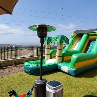 Tropical splash water slide for 8 year old boys birthday. Kids loved it.