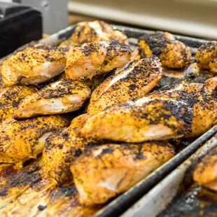 chicken wings on a baking sheet