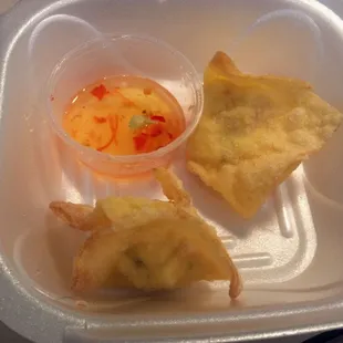 a close up of a container of food