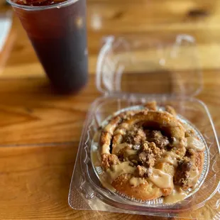 Cold brew with a Reeses roll