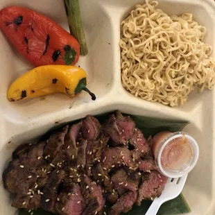 I already ate some of the beef and grilled veggies, super good!