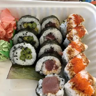 Asparagus Roll, Spicy Tuna Roll &amp; Crunchy Roll