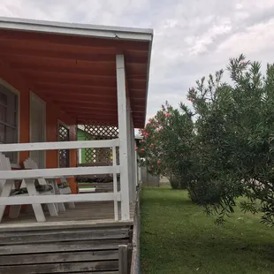 Back porches and beautiful pink oleander brushes