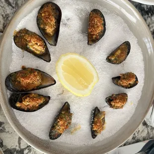 Baked mussels