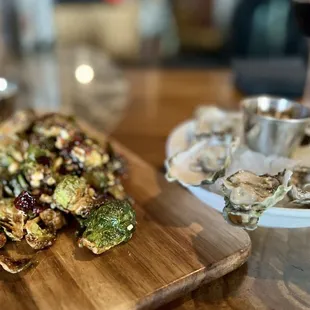 Brussel sprouts and oysters