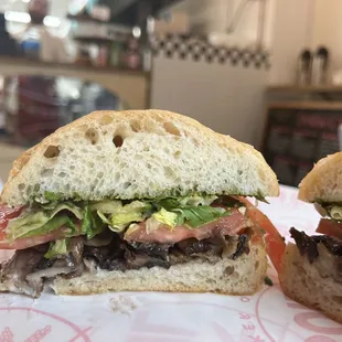 two halves of a sandwich