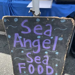 a sign for sea angel sea food