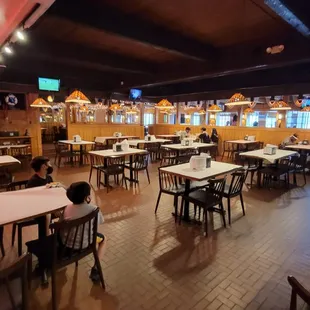 The dining room where the bar is located.