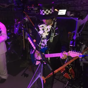 The band during the Halloween party.