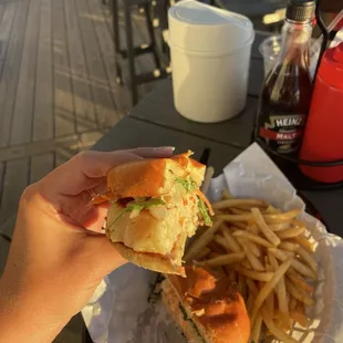 World&apos;s best shrimp burger. WHOLE, FRESH SHRIMP!!!