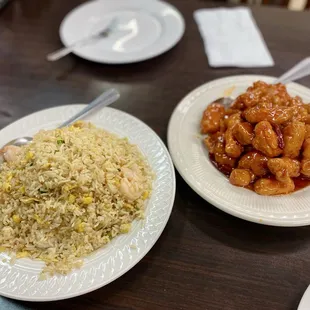 Shrimp Fried Rice / Orange Peel Chicken