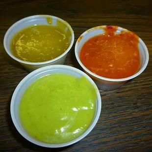 verde, roja and guacamole