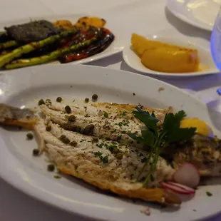 Grilled Branzino with grilled veggies