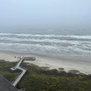 Boardwalk from condo building to the beach