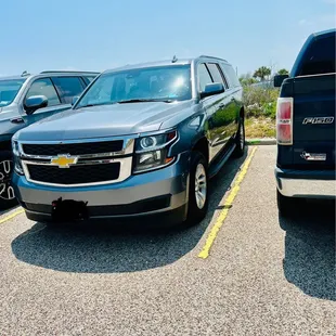 Our Suburban parked way out