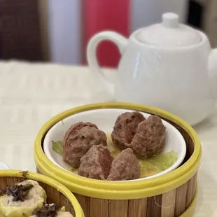 two dishes of food on a table