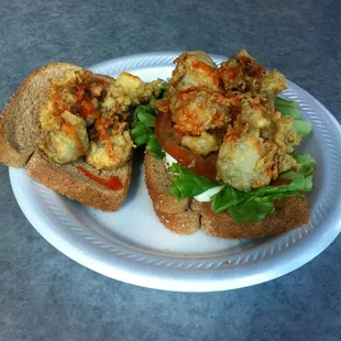 Oyster sandwich!!! Going in!!!!