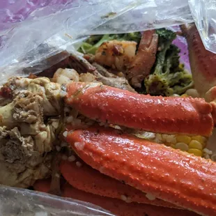 Crab Legs in their special house sauce